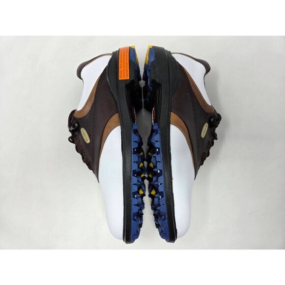 FOOTJOY SOFTJOYS BROWN WHITE LEATHER GOLF SHOES SPIKELESS MENS 9.5 M EUC - Picture 7 of 8